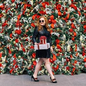 black sequin kate spade dress